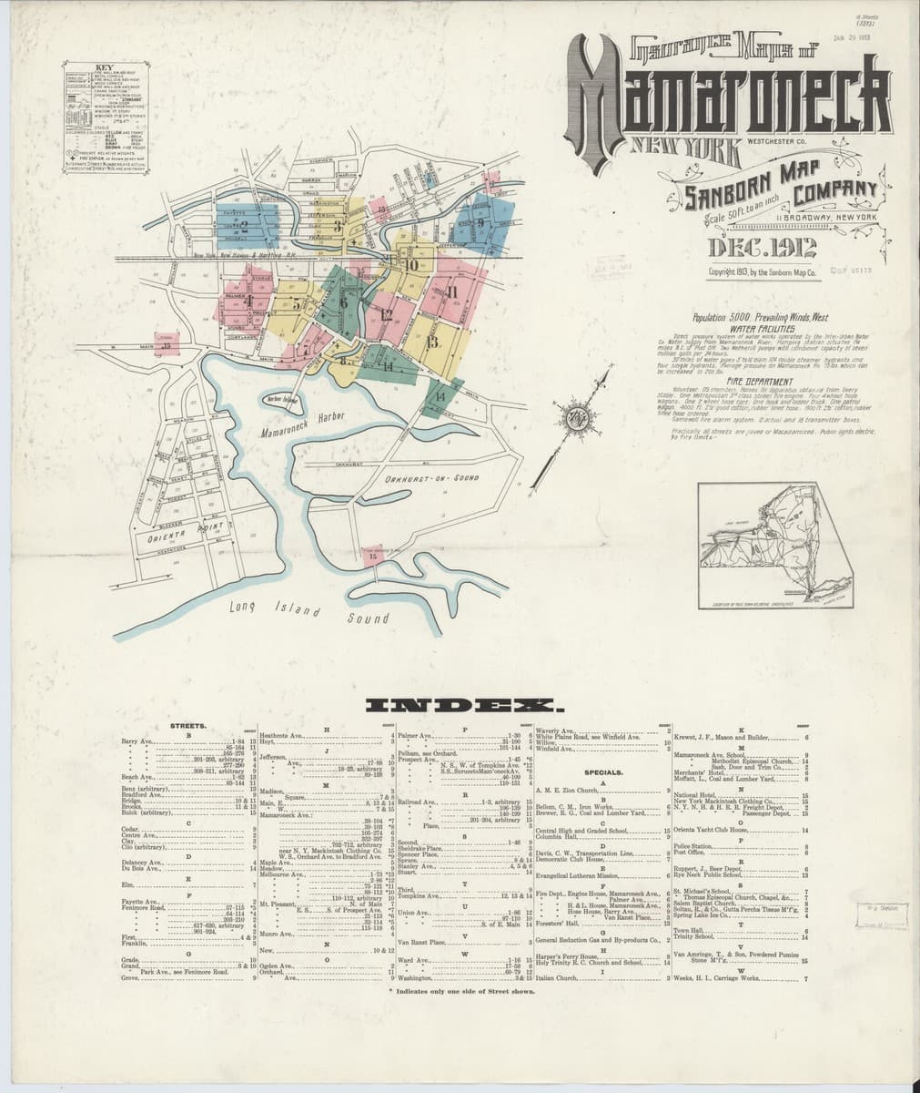 Mamaroneck, New York - 1912 Sanborn Map