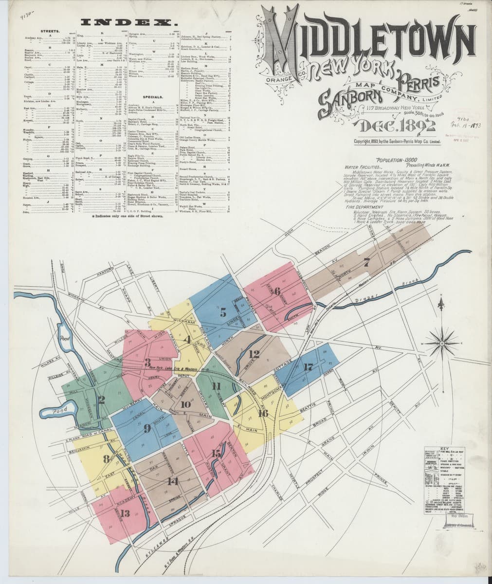 Middletown, New York - 1892 Sanborn Map