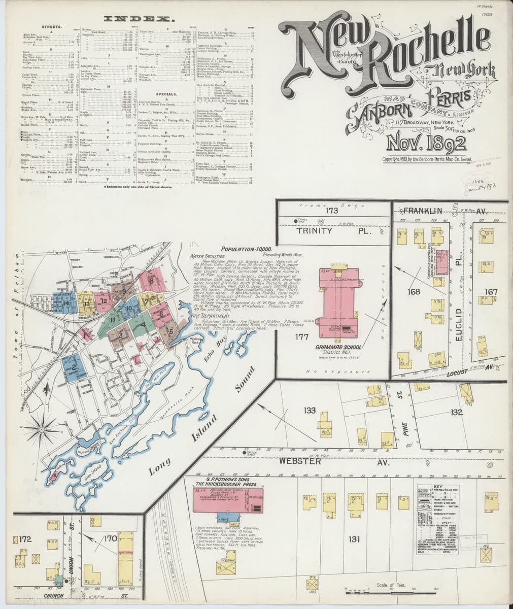 New Rochelle, New York - 1892 Sanborn Map