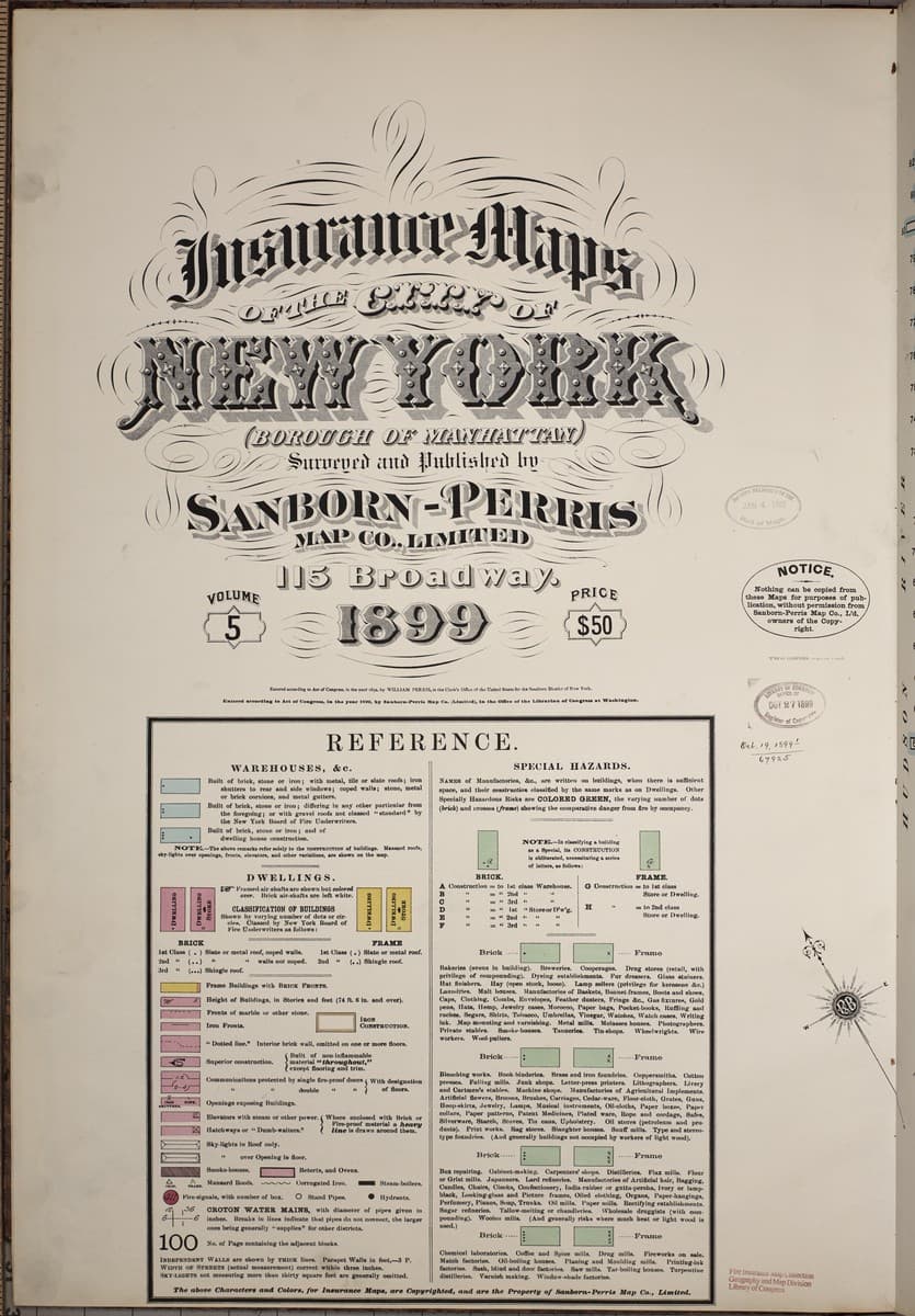 New York, New York - 1899 Sanborn Map