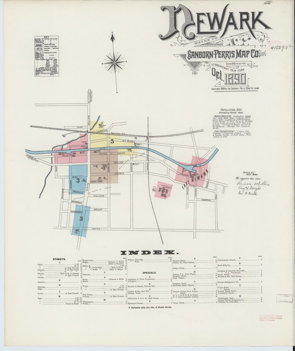 Newark, New York - 1890 Sanborn Map