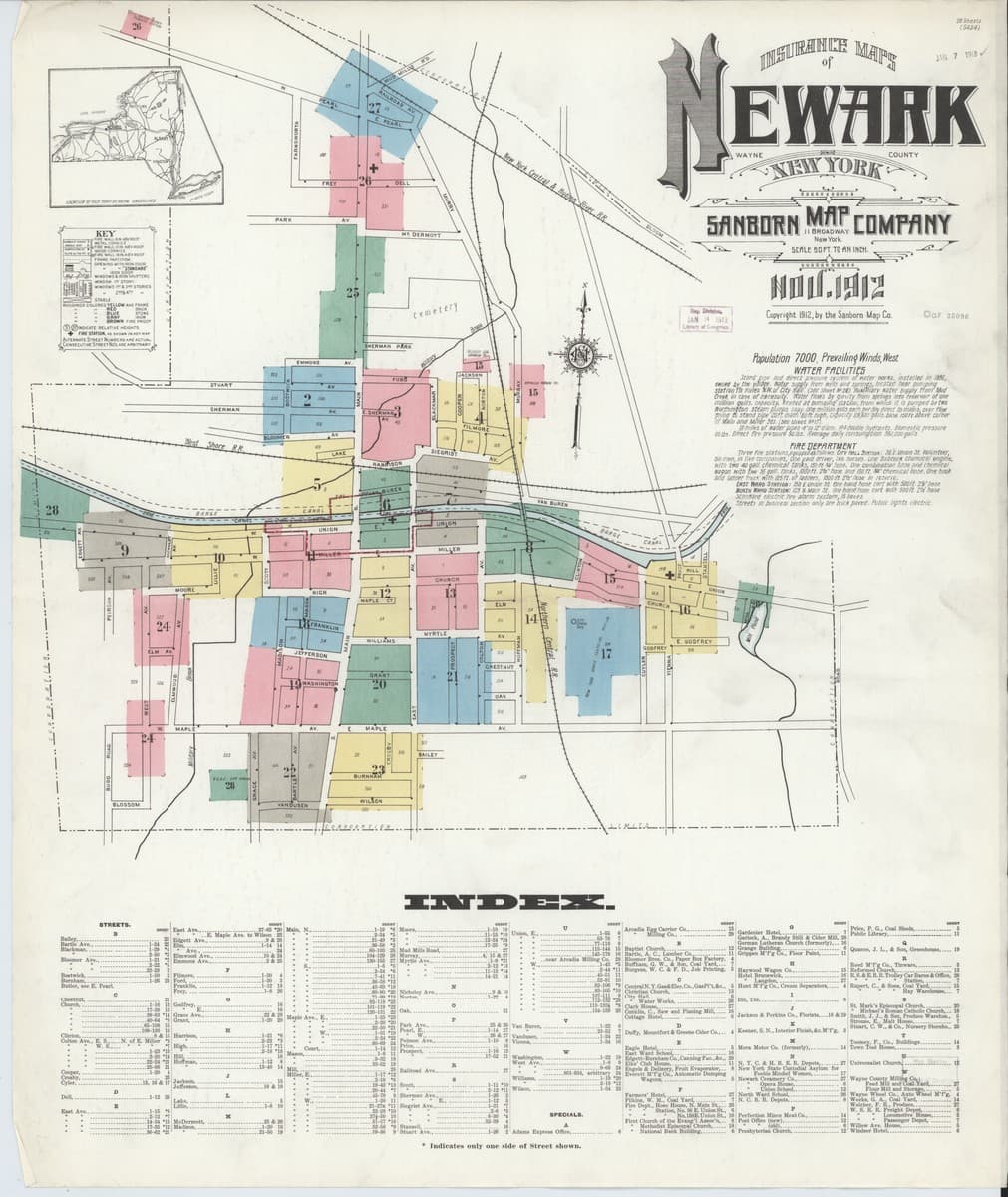 Newark, New York - 1912 Sanborn Map