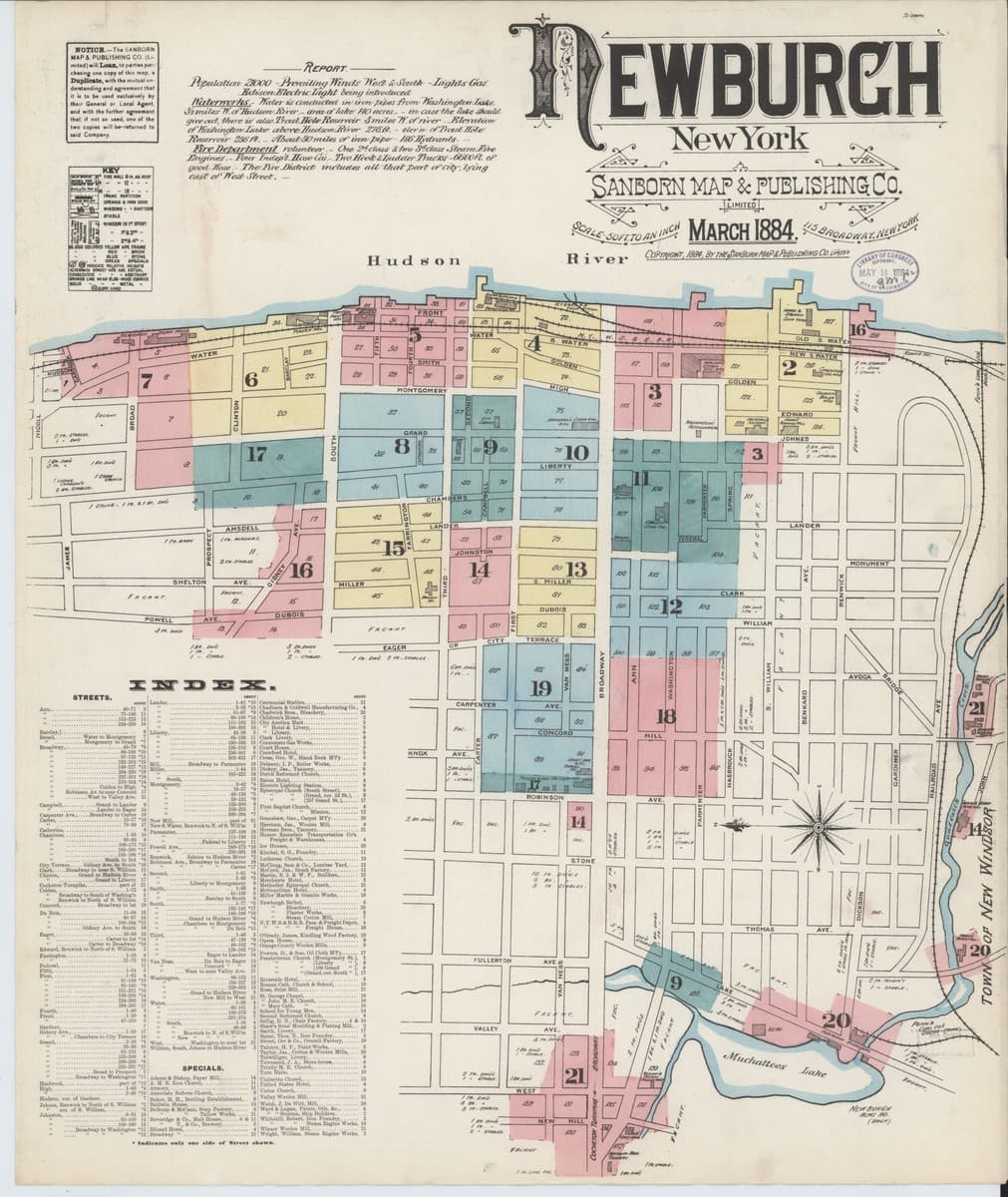 Newburgh, New York - 1884 Sanborn Map