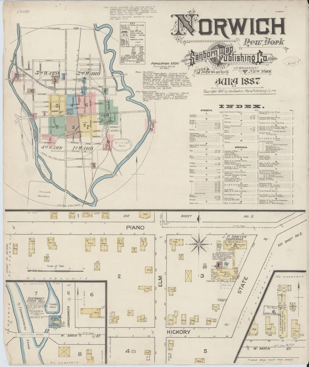 Norwich, New York - 1887 Sanborn Map