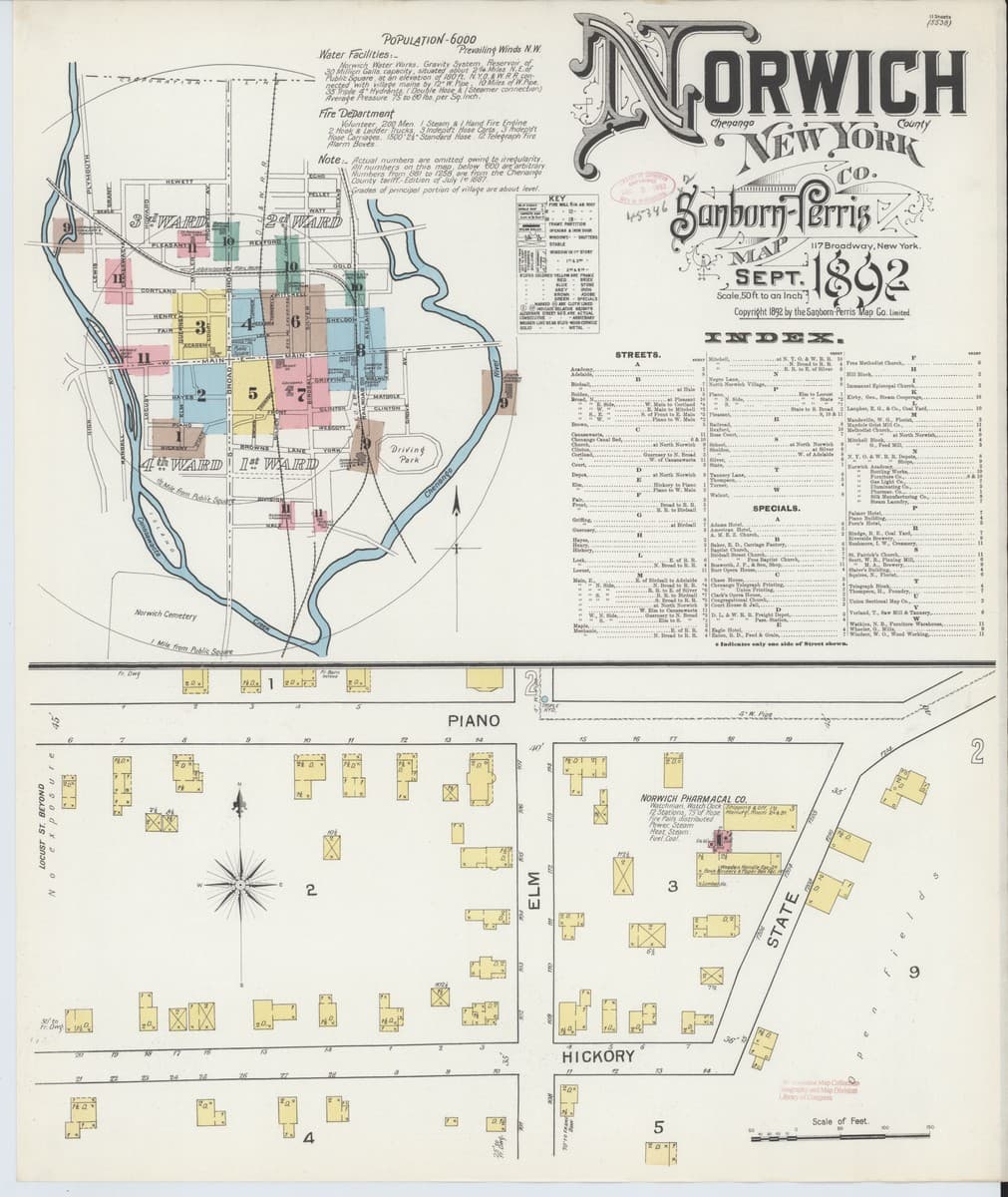 Norwich, New York - 1892 Sanborn Map