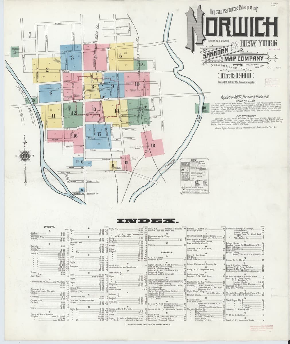 Norwich, New York - 1910 Sanborn Map