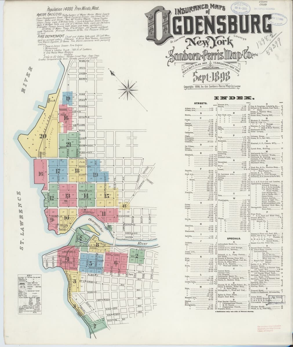 Ogdensburg, New York - 1898 Sanborn Map