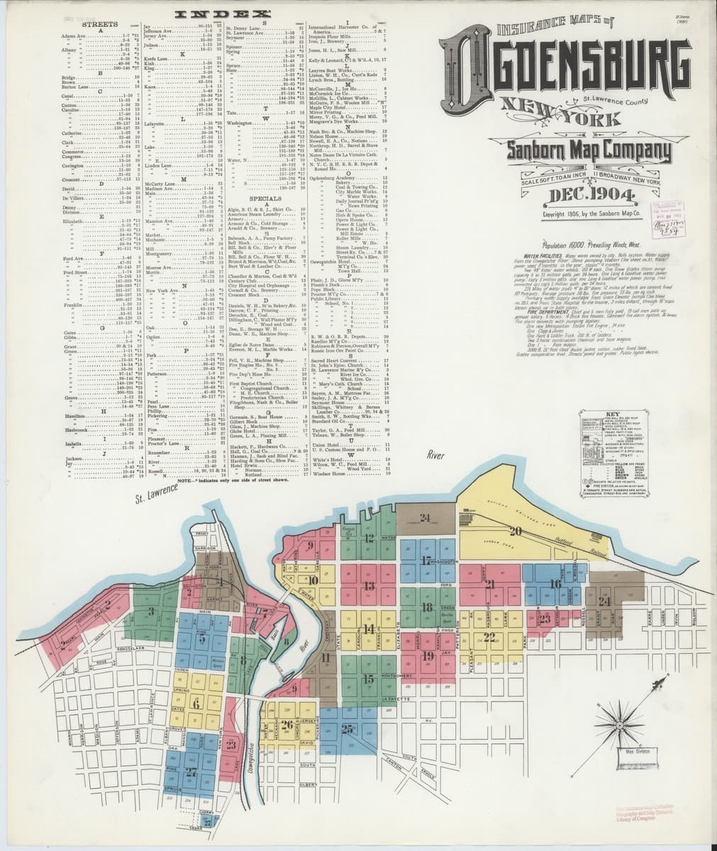 Ogdensburg, New York - 1904 Sanborn Map