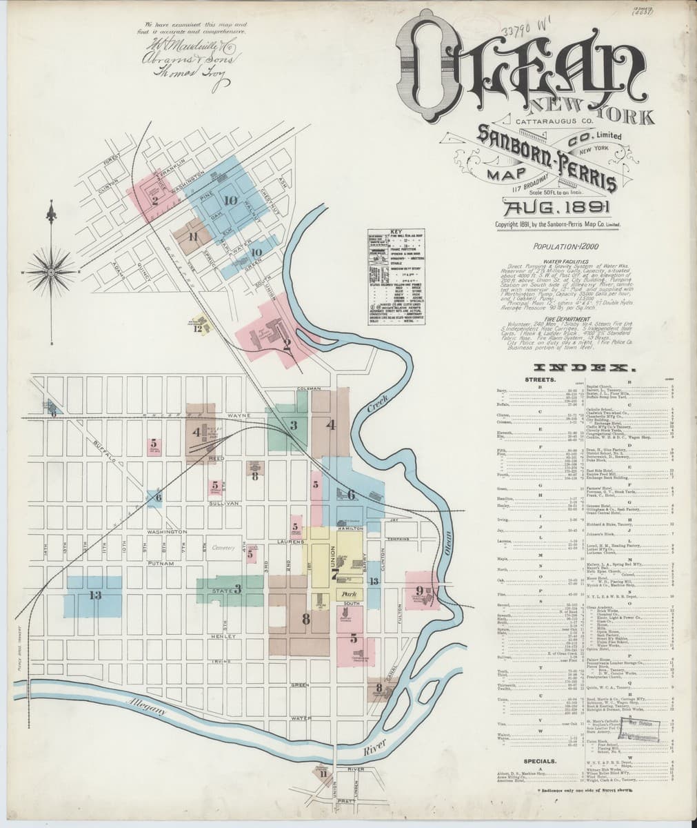 Olean, New York - 1891 Sanborn Map
