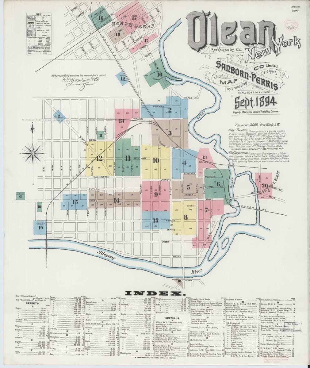 Olean, New York - 1894 Sanborn Map