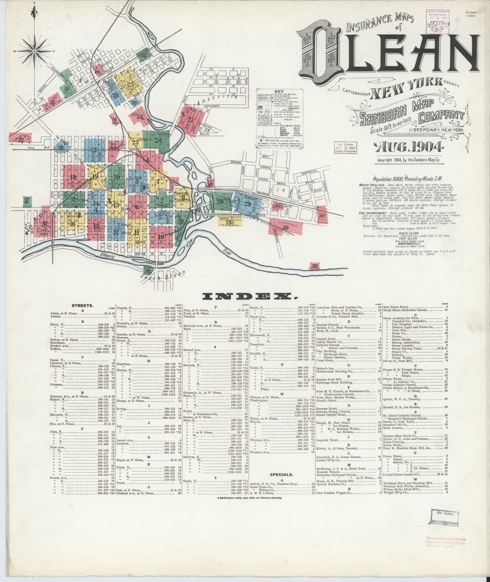 Olean, New York - 1904 Sanborn Map