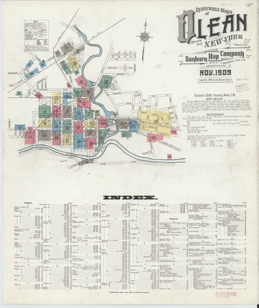 Olean, New York - 1909 Sanborn Map