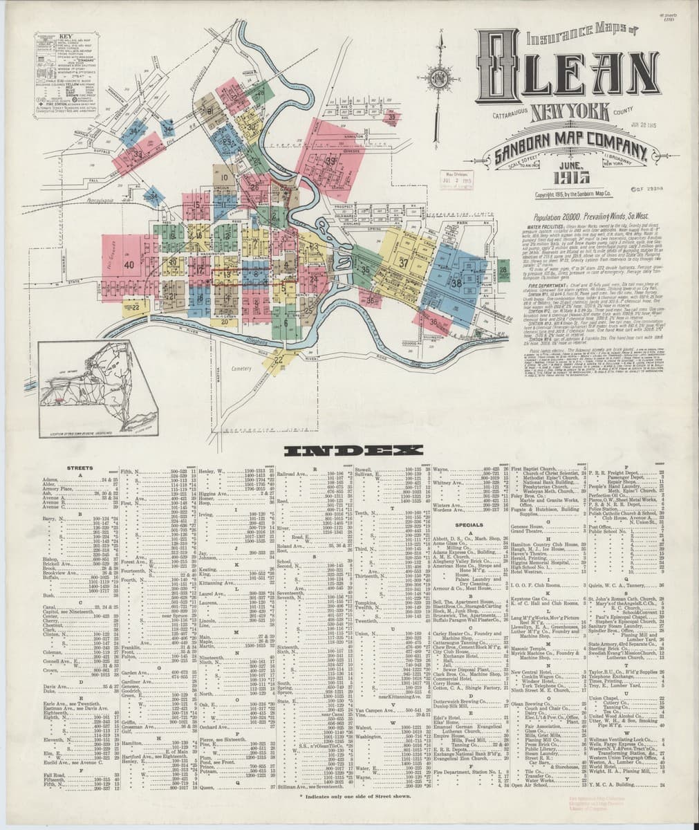 Olean, New York - 1915 Sanborn Map