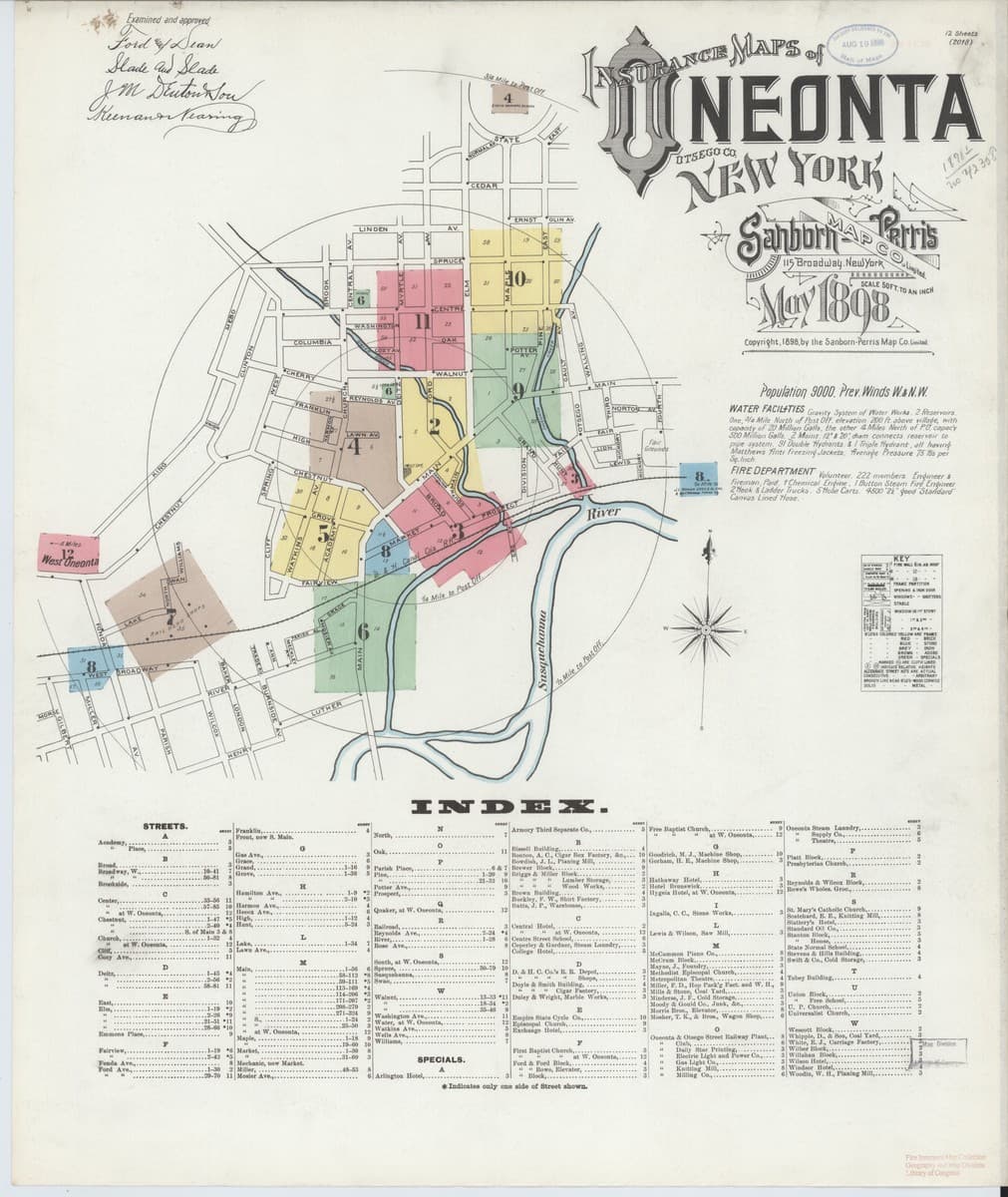 Oneonta, New York - 1898 Sanborn Map