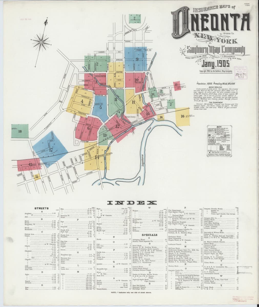 Oneonta, New York - 1905 Sanborn Map