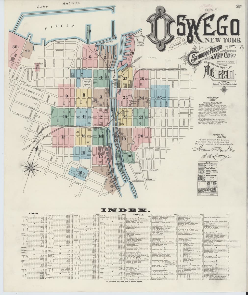 Oswego, New York - 1890 Sanborn Map