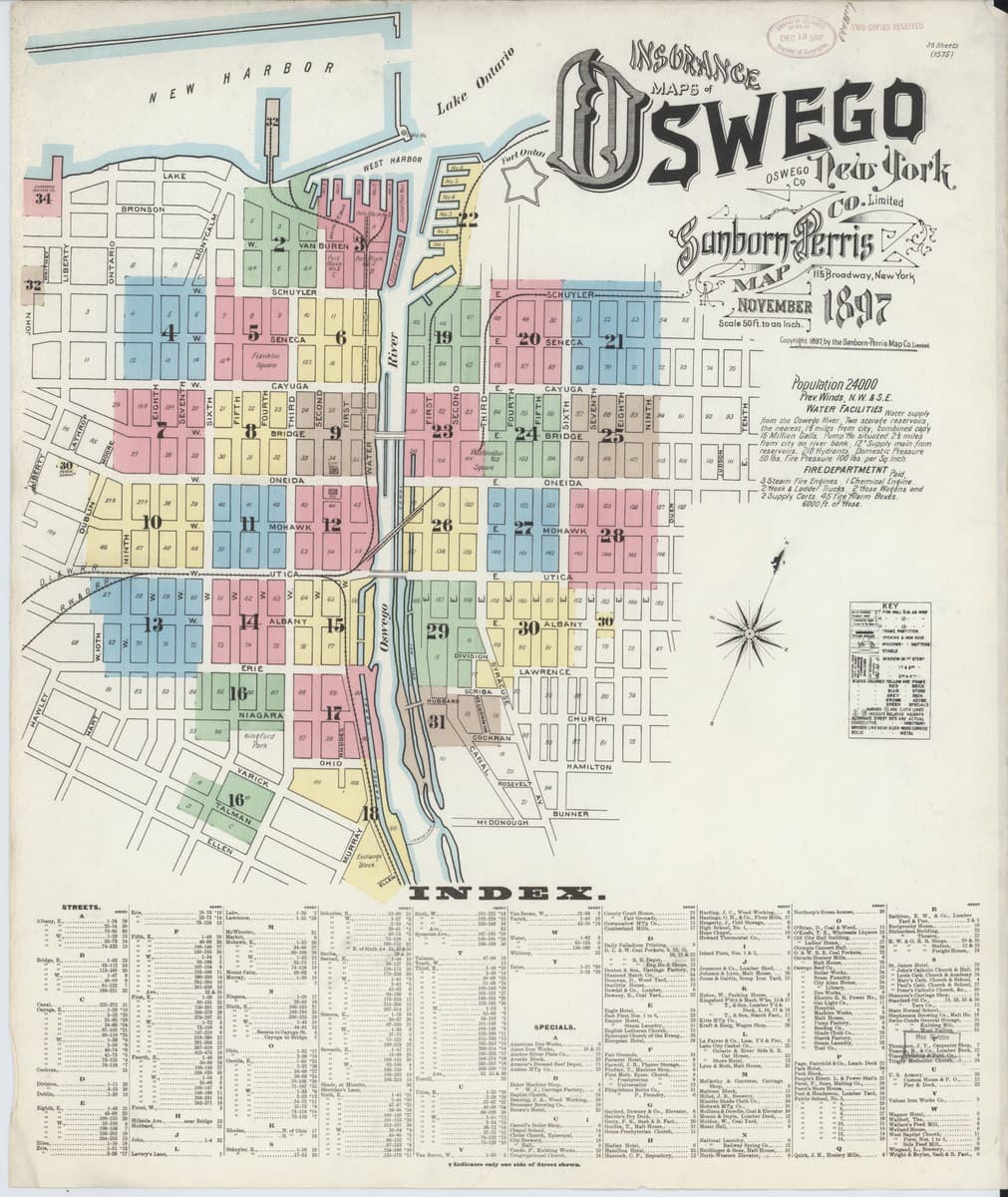 Oswego, New York - 1897 Sanborn Map