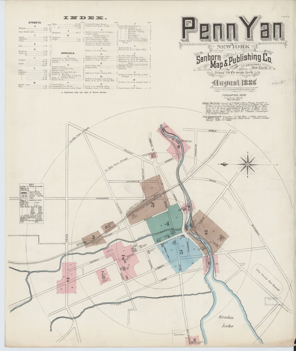 Penn Yan, New York - 1886 Sanborn Map