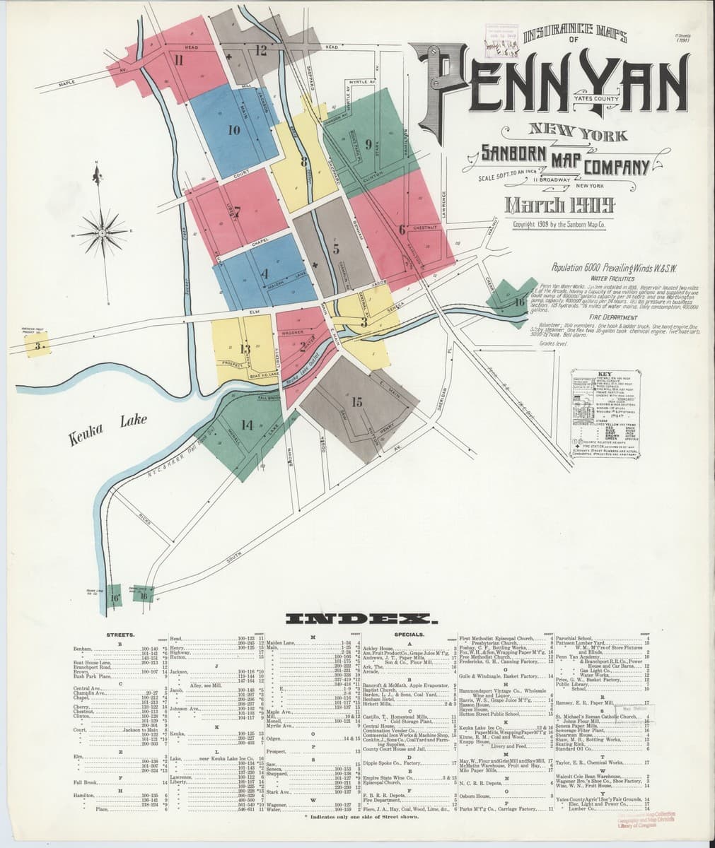 Penn Yan, New York - 1909 Sanborn Map