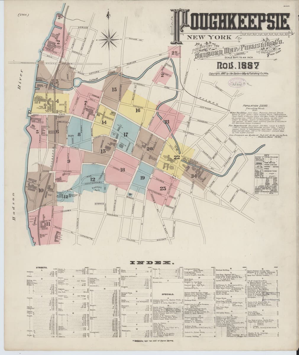 Poughkeepsie, New York - 1887 Sanborn Map