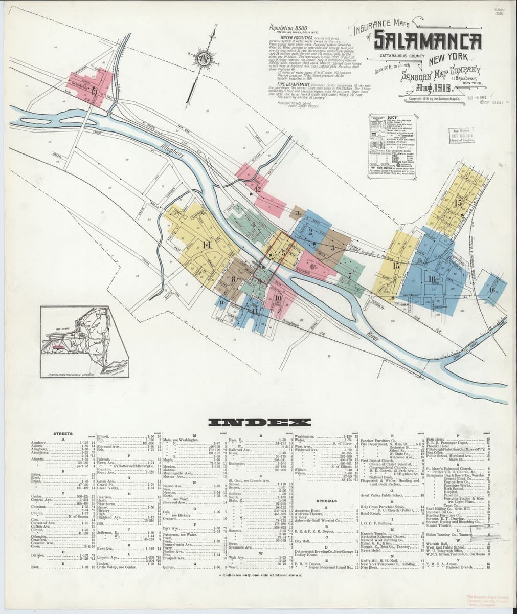 Salamanca, New York - 1918 Sanborn Map