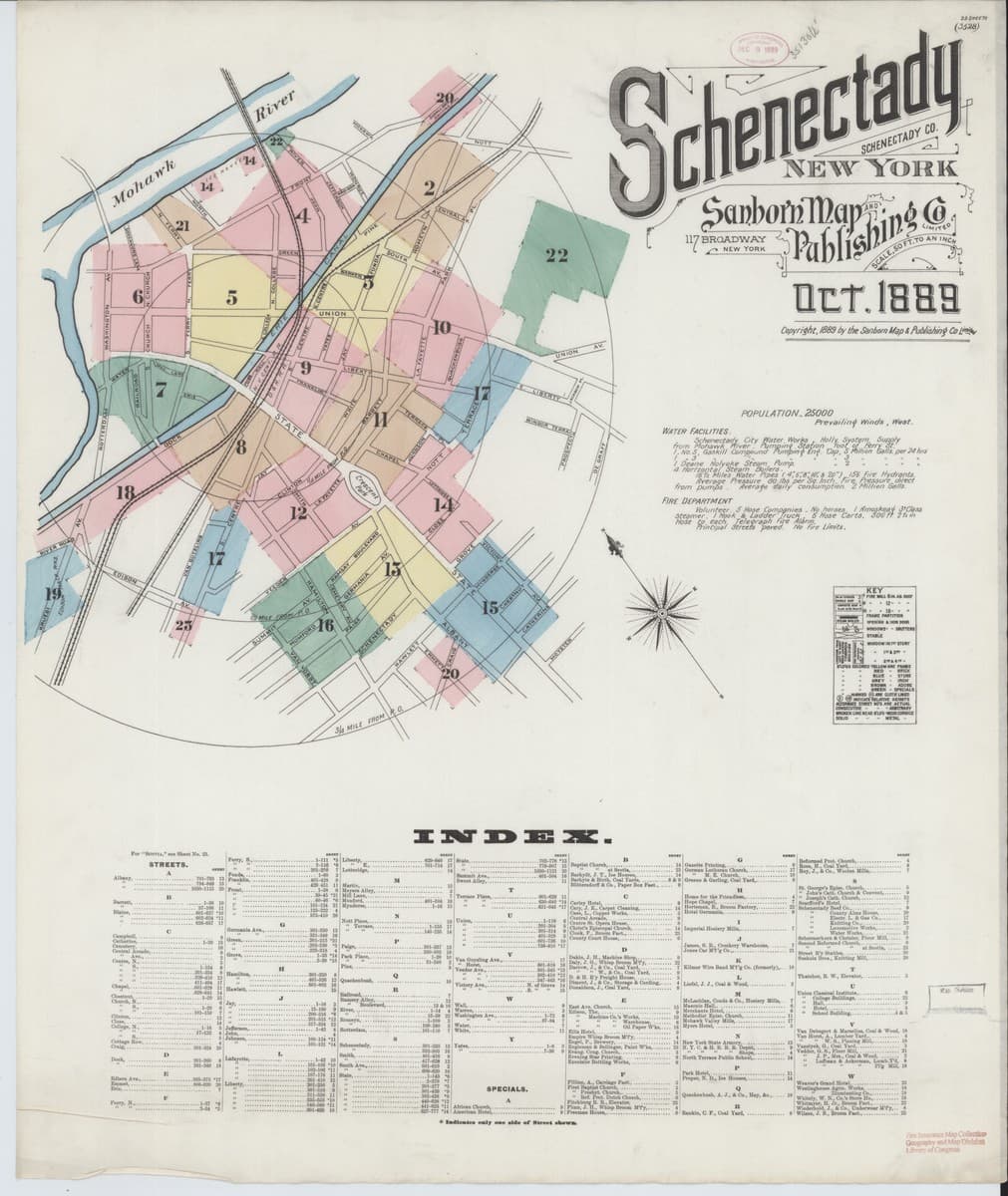 Schenectady, New York - 1889 Sanborn Map