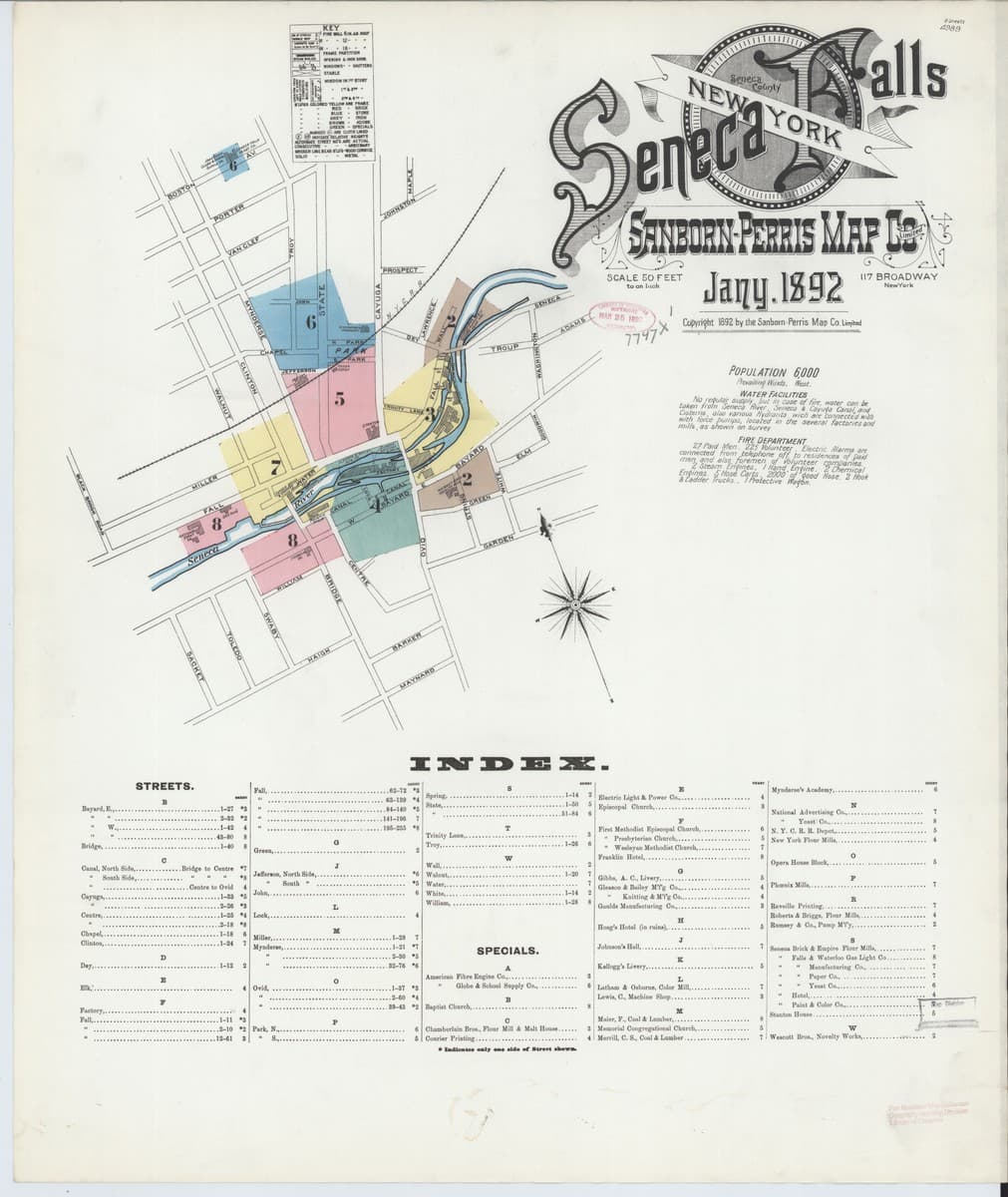 Seneca Falls, New York - 1892 Sanborn Map