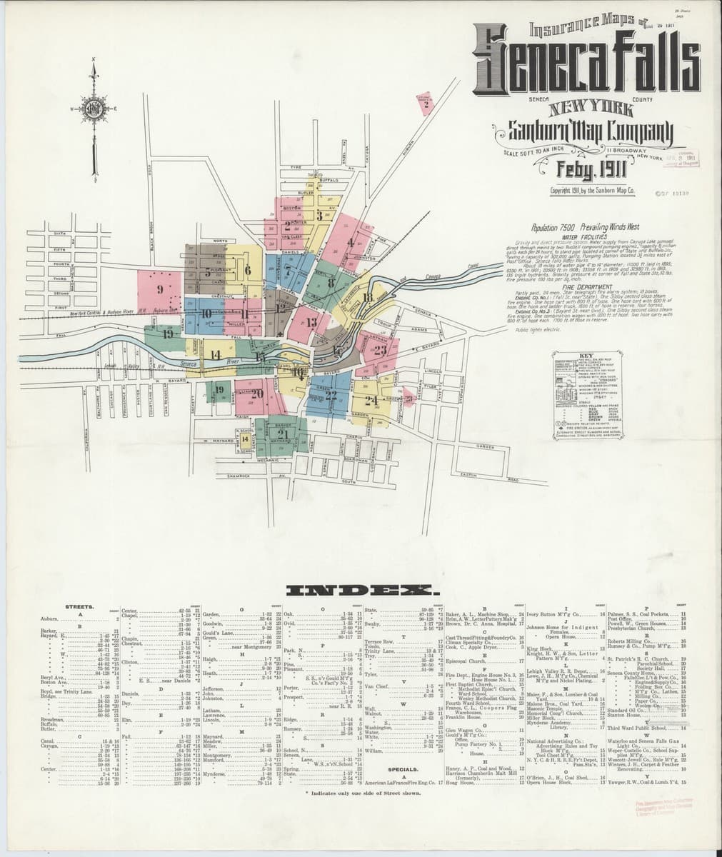 Seneca Falls, New York - 1911 Sanborn Map