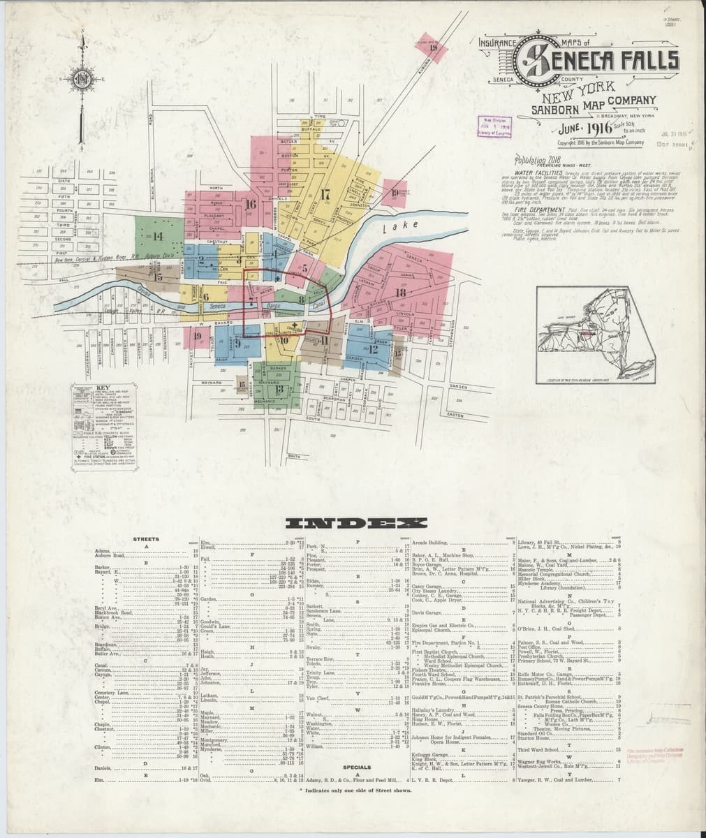 Seneca Falls, New York - 1916 Sanborn Map