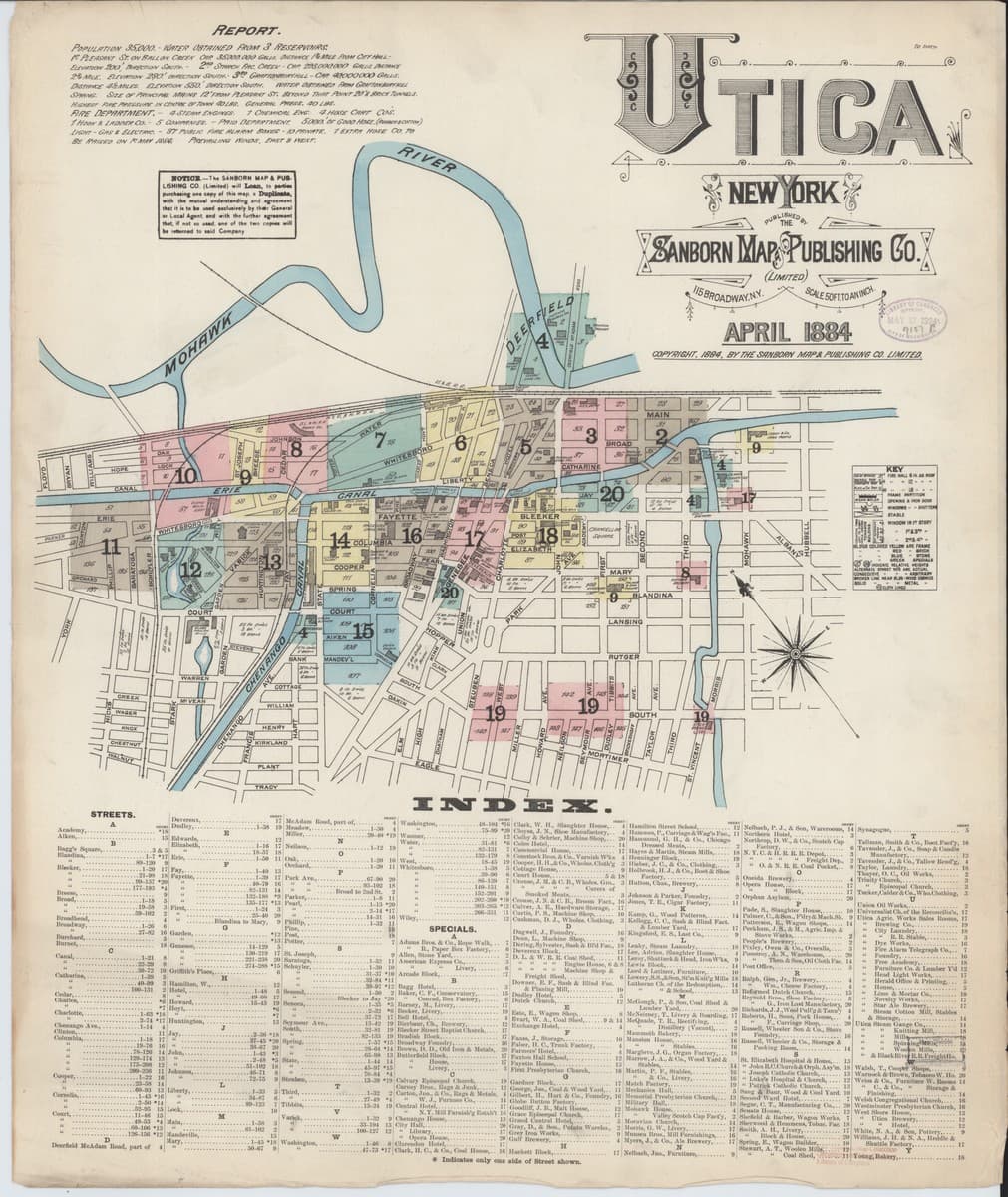 Utica, New York - 1884 Sanborn Map