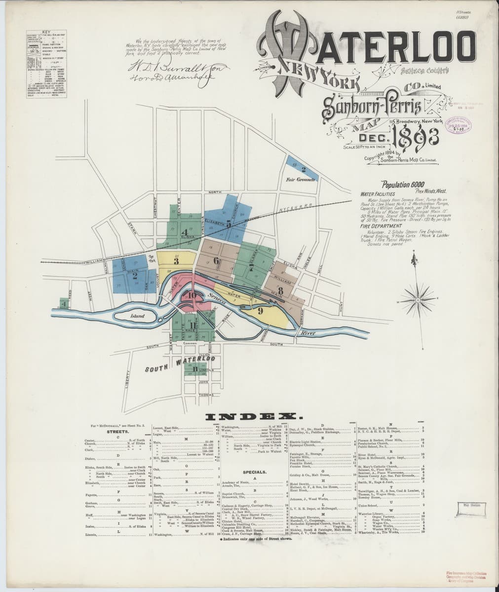 Waterloo, New York - 1893 Sanborn Map