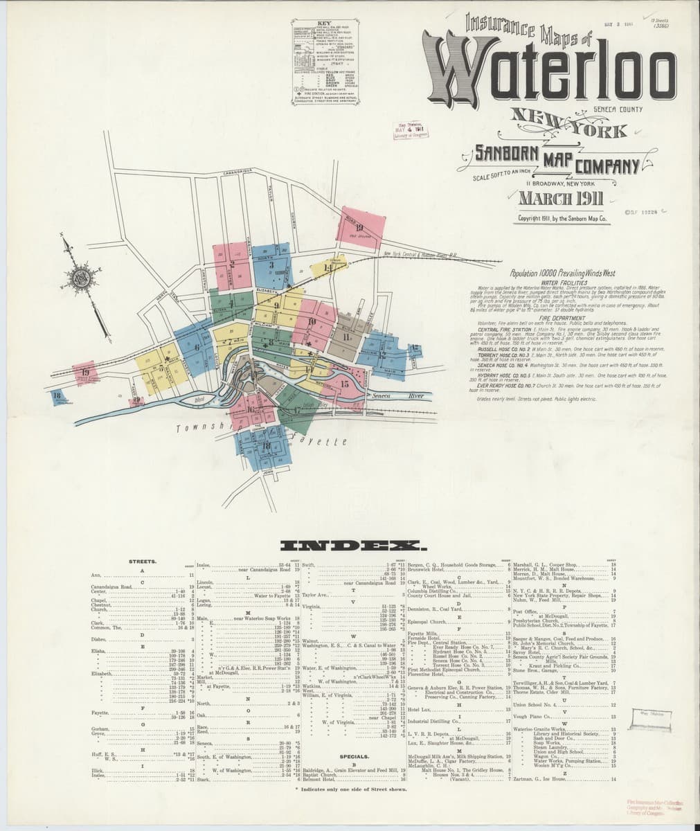 Waterloo, New York - 1911 Sanborn Map