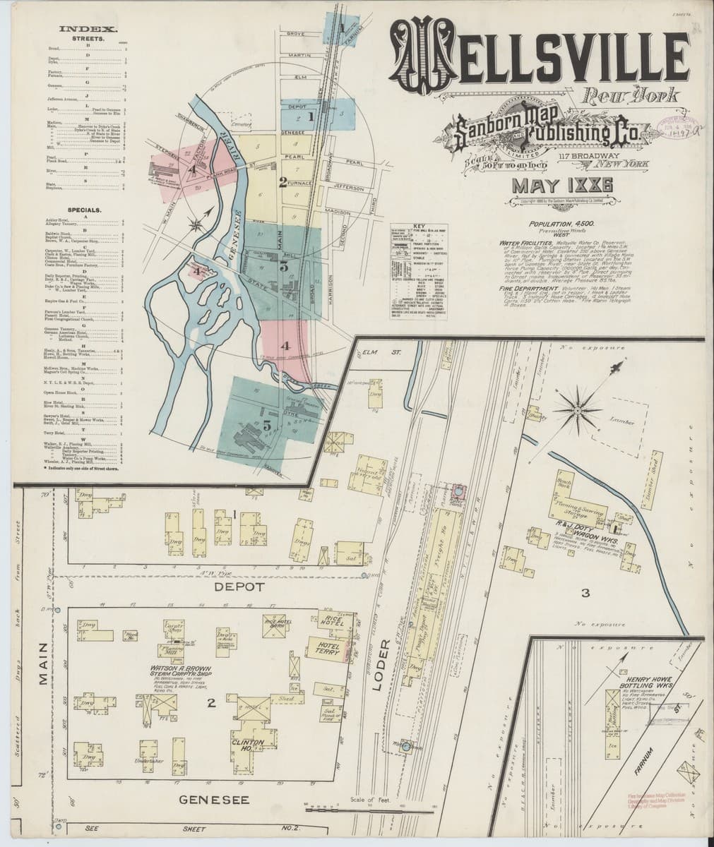 Wellsville, New York - 1886 Sanborn Map