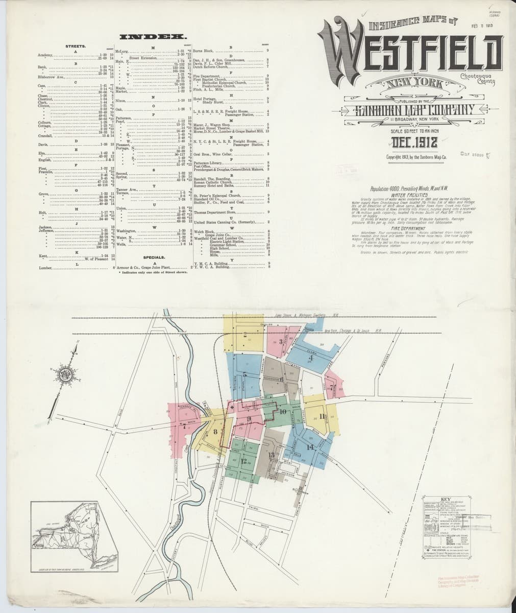 Westfield, New York - 1912 Sanborn Map