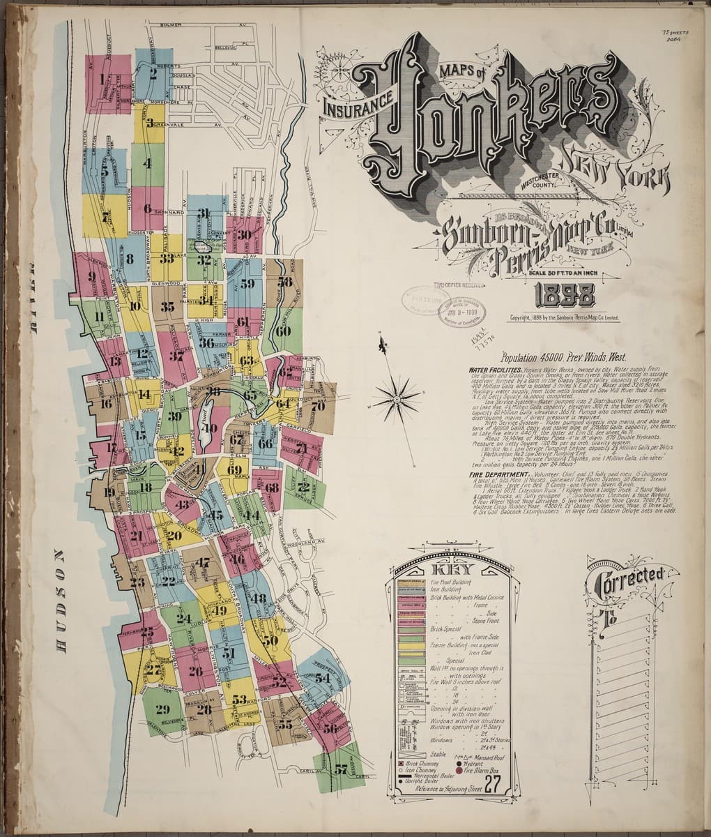 Yonkers, New York - 1898 Sanborn Map