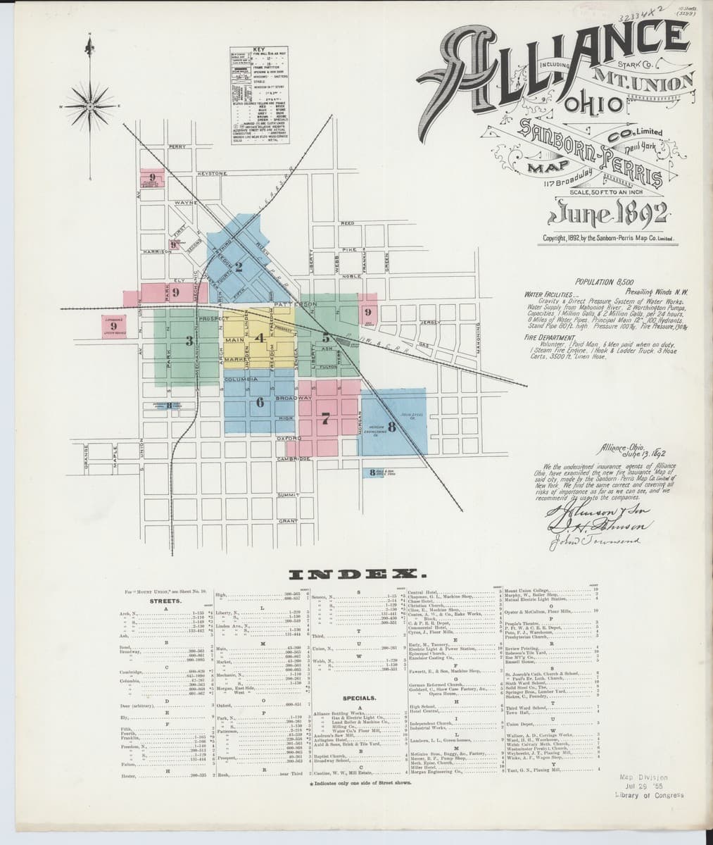 Alliance, Ohio - 1892 Sanborn Map