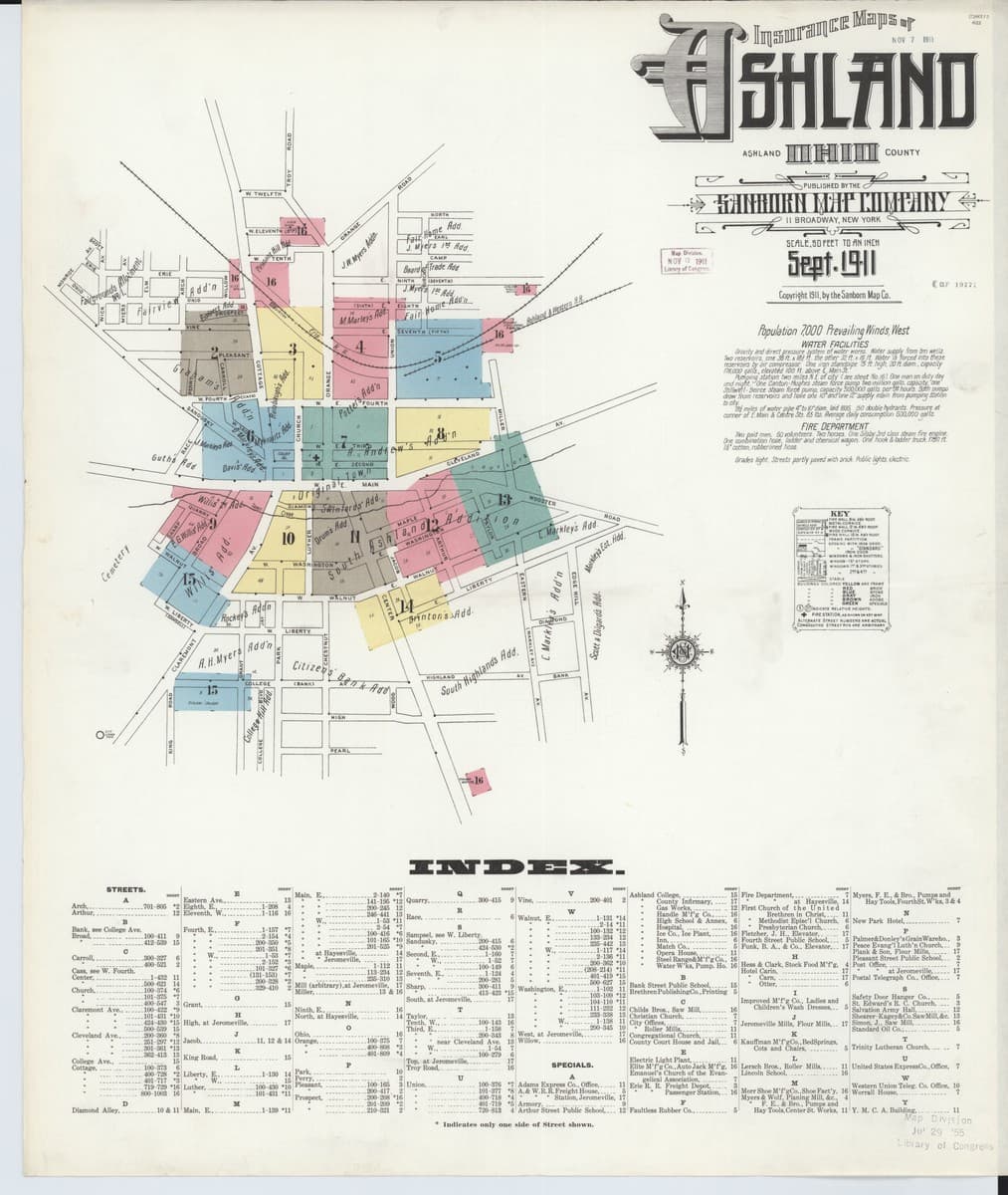 Ashland, Ohio - 1911 Sanborn Map