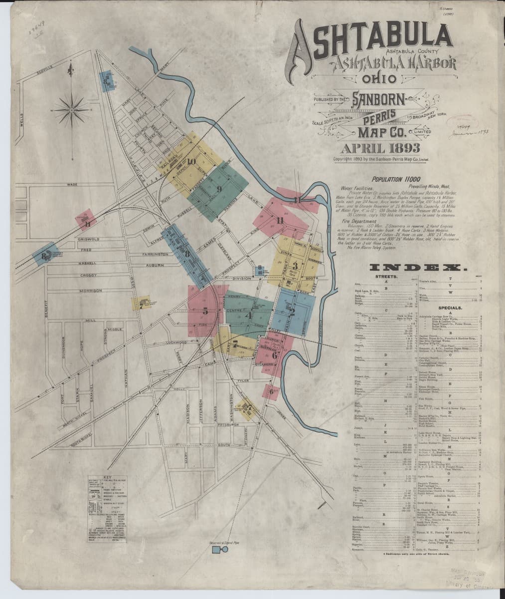 Ashtabula, Ohio - 1893 Sanborn Map
