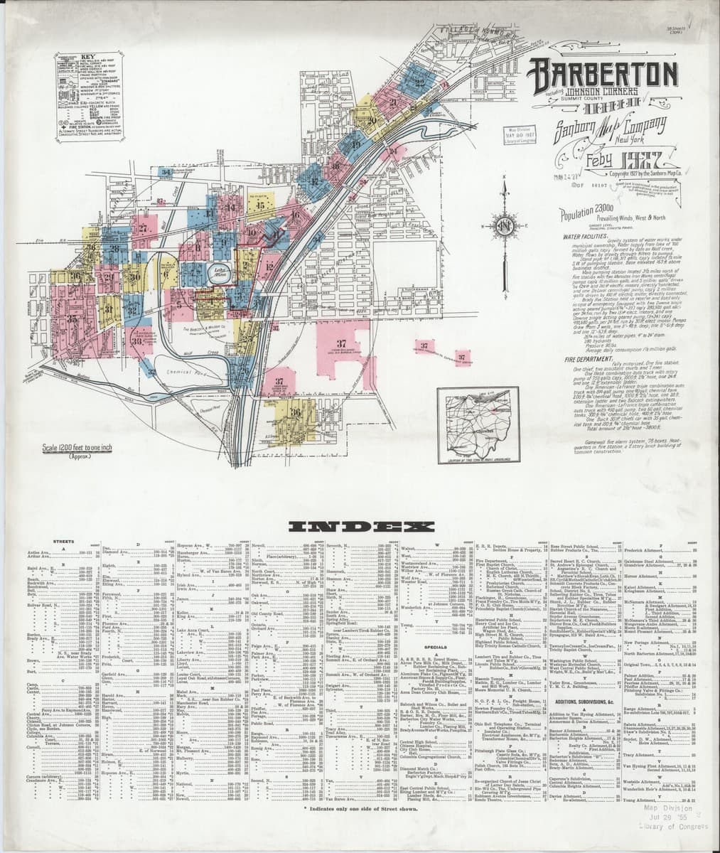 Barberton, Ohio - 1927 Sanborn Map