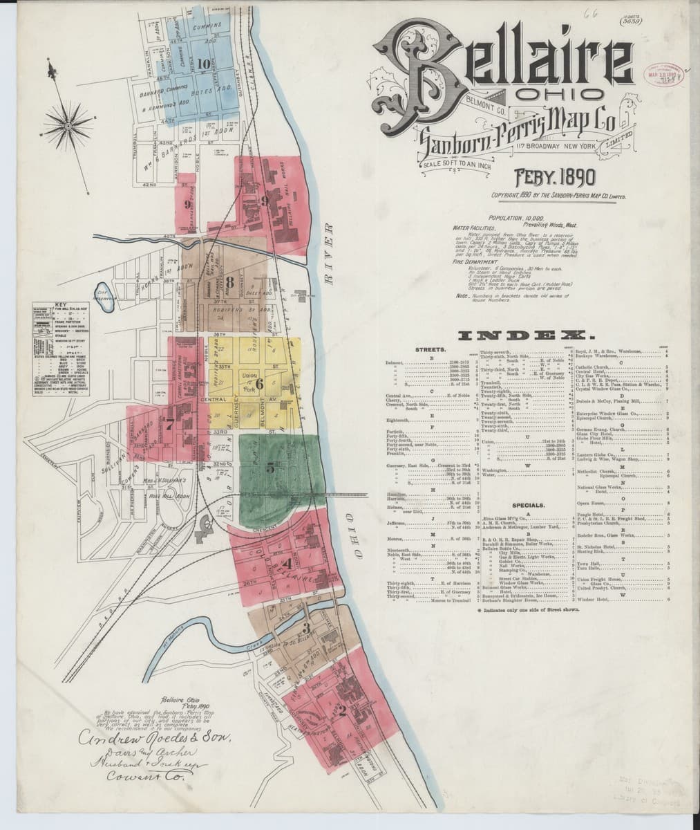 Bellaire, Ohio - 1890 Sanborn Map