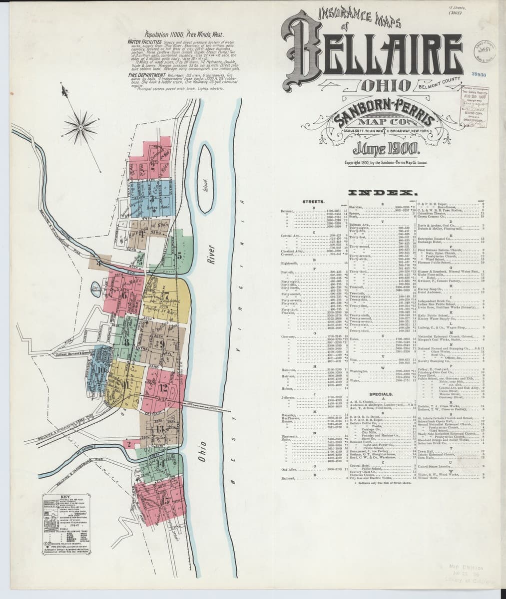 Bellaire, Ohio - 1900 Sanborn Map