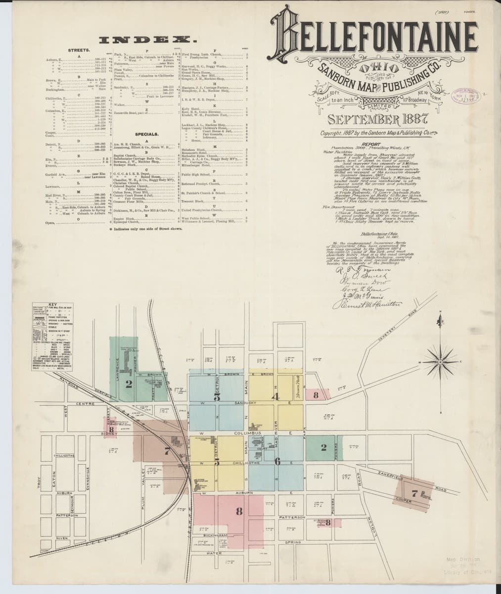 Bellefontaine, Ohio - 1887 Sanborn Map
