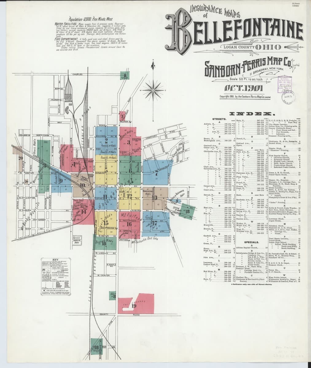 Bellefontaine, Ohio - 1901 Sanborn Map
