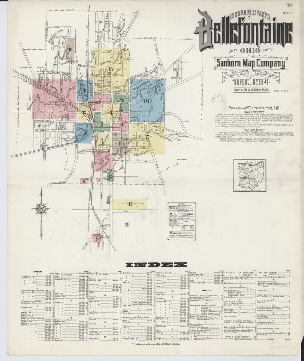 Bellefontaine, Ohio - 1914 Sanborn Map