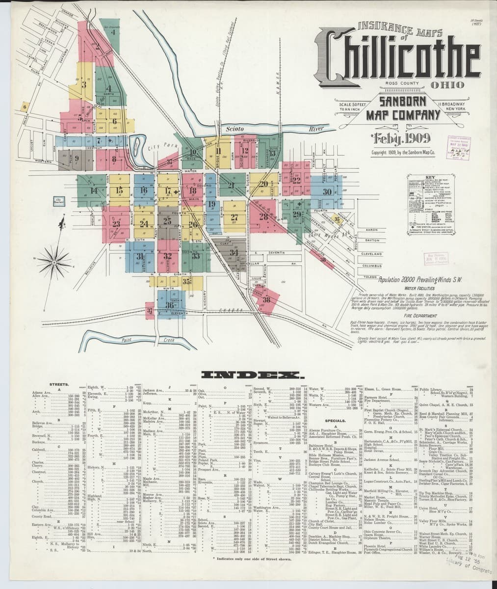 Chillicothe, Ohio - 1909 Sanborn Map