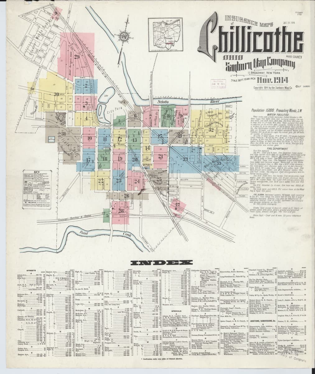 Chillicothe, Ohio - 1914 Sanborn Map