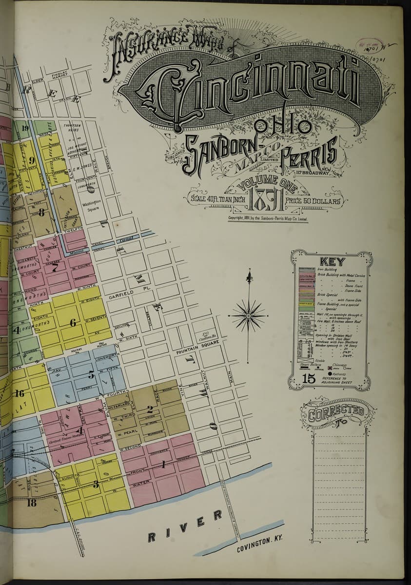 Cincinnati, Ohio - 1891 Sanborn Map