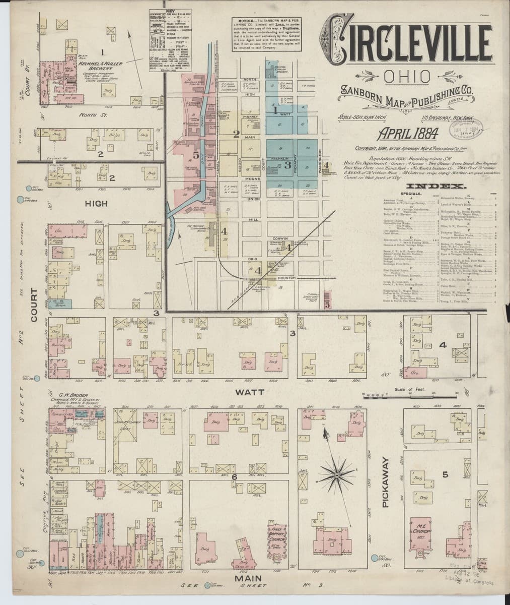 Circleville, Ohio - 1884 Sanborn Map