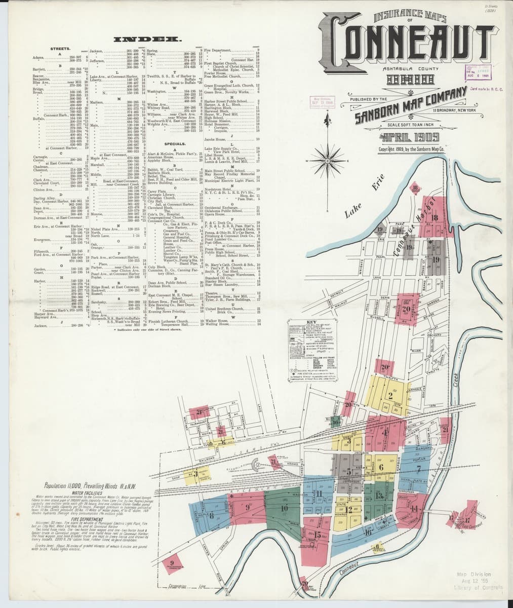 Conneaut, Ohio - 1909 Sanborn Map