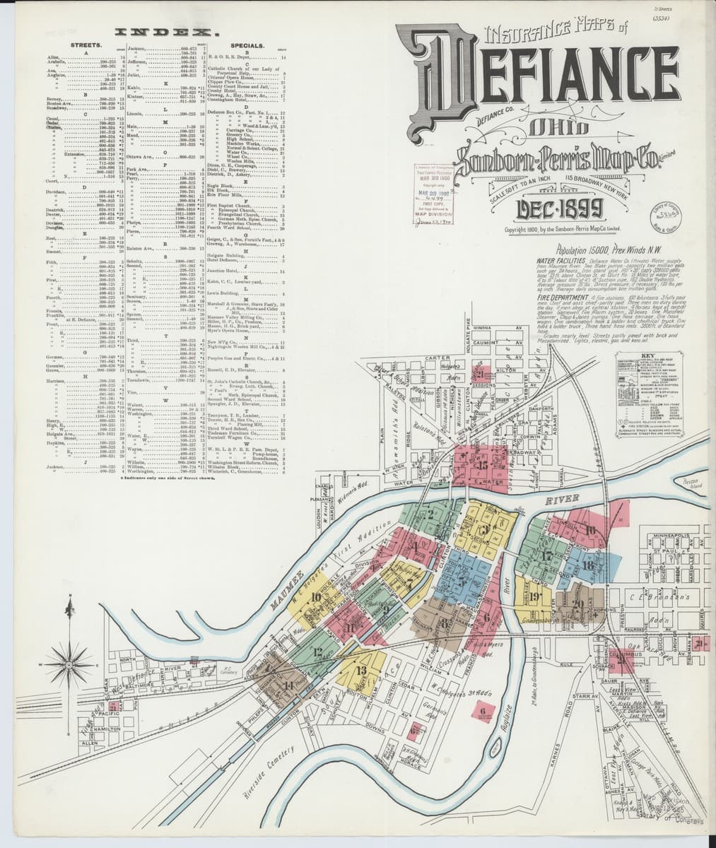 Defiance, Ohio - 1899 Sanborn Map